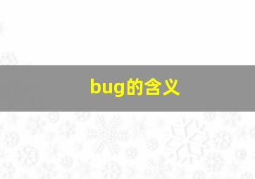 bug的含义