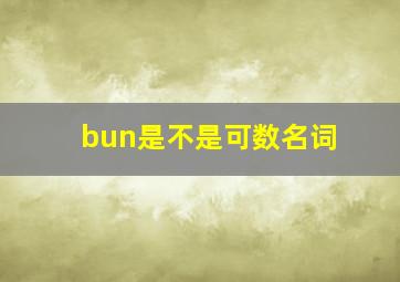 bun是不是可数名词