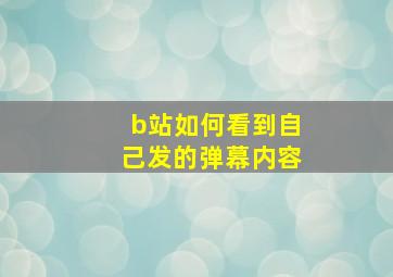 b站如何看到自己发的弹幕内容