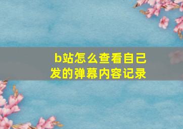 b站怎么查看自己发的弹幕内容记录