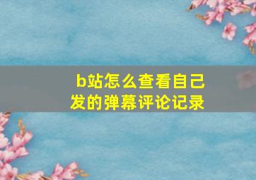 b站怎么查看自己发的弹幕评论记录