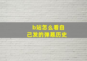 b站怎么看自己发的弹幕历史