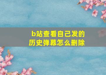 b站查看自己发的历史弹幕怎么删除