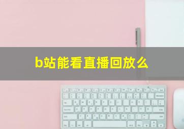 b站能看直播回放么