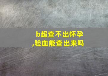 b超查不出怀孕,验血能查出来吗