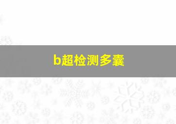 b超检测多囊