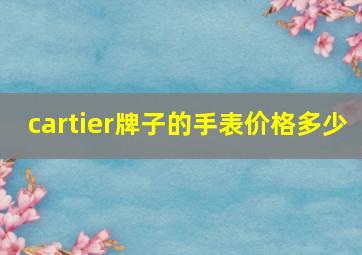 cartier牌子的手表价格多少