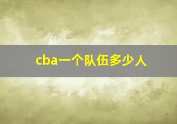 cba一个队伍多少人