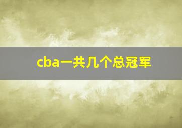 cba一共几个总冠军