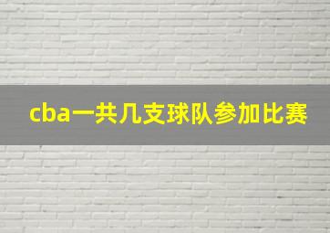 cba一共几支球队参加比赛