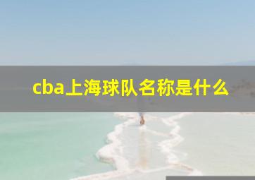 cba上海球队名称是什么