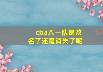 cba八一队是改名了还是消失了呢