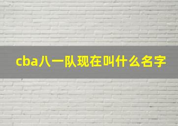 cba八一队现在叫什么名字