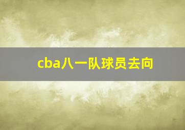 cba八一队球员去向