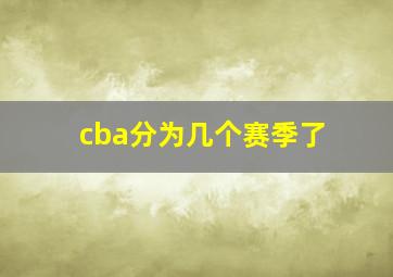 cba分为几个赛季了