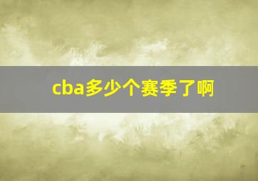 cba多少个赛季了啊