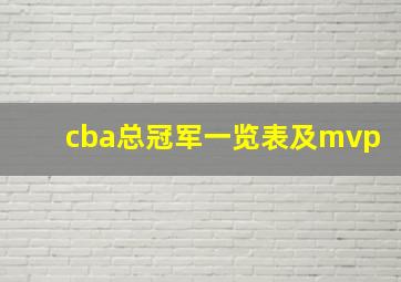 cba总冠军一览表及mvp