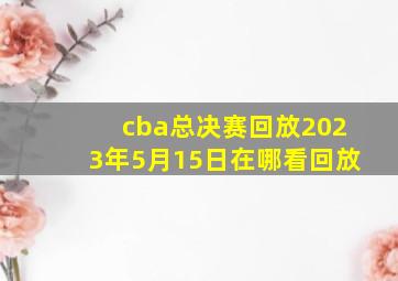 cba总决赛回放2023年5月15日在哪看回放