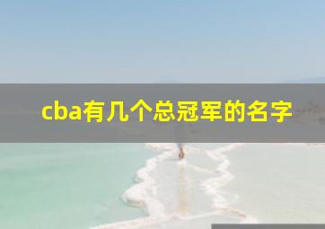 cba有几个总冠军的名字