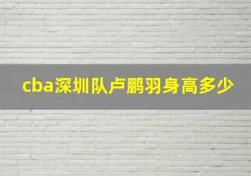 cba深圳队卢鹏羽身高多少