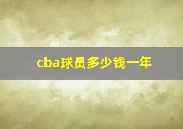 cba球员多少钱一年