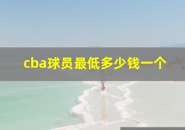 cba球员最低多少钱一个