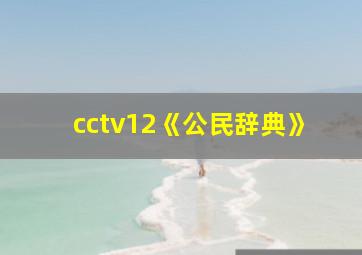 cctv12《公民辞典》