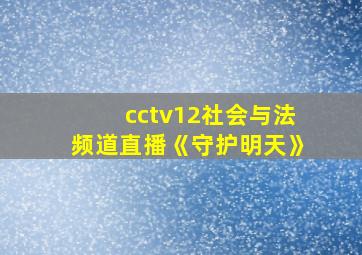 cctv12社会与法频道直播《守护明天》