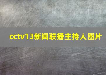 cctv13新闻联播主持人图片