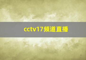 cctv17频道直播