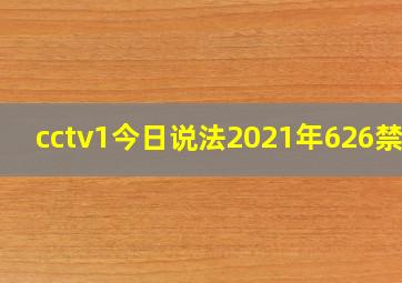 cctv1今日说法2021年626禁毒