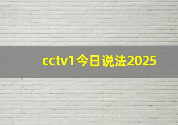 cctv1今日说法2025