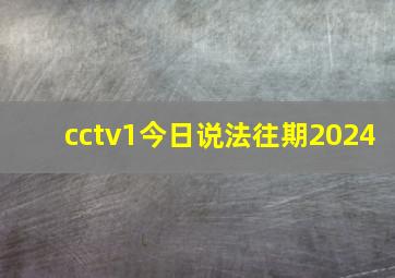 cctv1今日说法往期2024