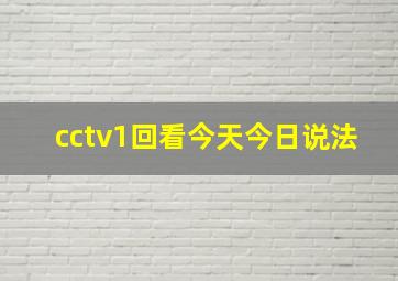 cctv1回看今天今日说法