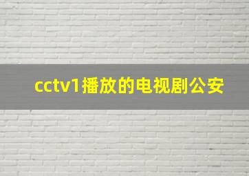 cctv1播放的电视剧公安