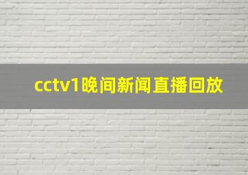 cctv1晚间新闻直播回放