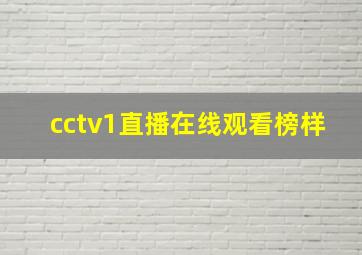 cctv1直播在线观看榜样