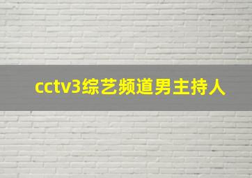 cctv3综艺频道男主持人