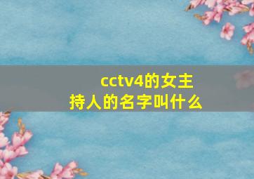 cctv4的女主持人的名字叫什么