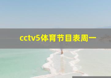 cctv5体育节目表周一