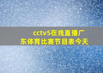 cctv5在线直播广东体育比赛节目表今天