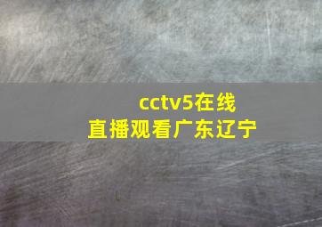 cctv5在线直播观看广东辽宁