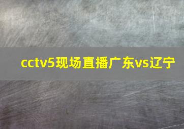 cctv5现场直播广东vs辽宁