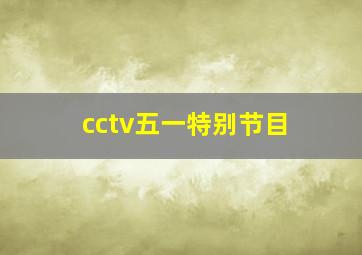 cctv五一特别节目