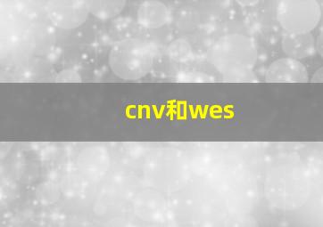 cnv和wes