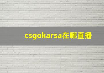 csgokarsa在哪直播