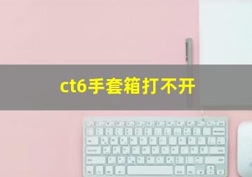 ct6手套箱打不开