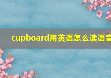 cupboard用英语怎么读语音