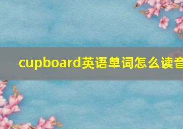 cupboard英语单词怎么读音