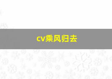 cv乘风归去